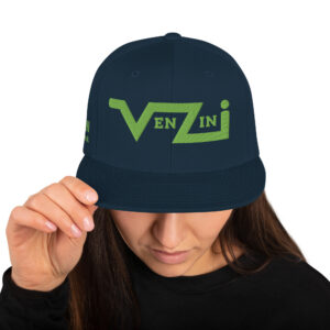 VENZINI GREEN Snapback Hat / Embroidered Kiwi Green Logo