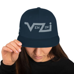 BENZINI GREY Snapback Hat / Embroidered Grey/Silver Logo