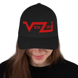 VENZINI RED Closed Back Structured Cap / Embroidered Red Logo