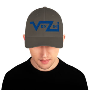 VENZINI BLUE Closed Back Structured Cap / Embroidered Royal Blue Logo