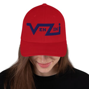 VENZINI BLUE Closed Back Structured Cap / Embroidered Navy Blue Logo