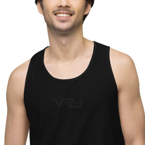 VENZINI BLACK Men’s Premium+ Tank Top / Embroidered Black Logo