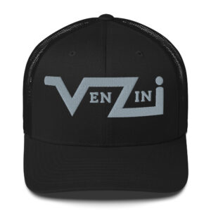 VENZINI GREY Trucker Cap / Embroidered Grey-Silver Logo