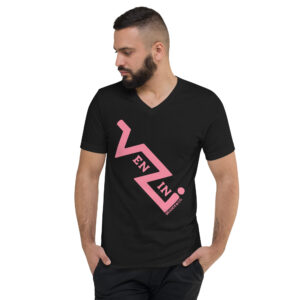 VENZINI PINK Men’s Short Sleeve V-Neck T-Shirt