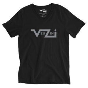 VENZINI GREY Men’s Short Sleeve V-Neck T-Shirt