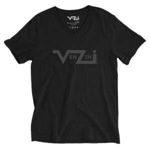 VENZINI BLACK Men’s Short Sleeve V-Neck T-Shirt