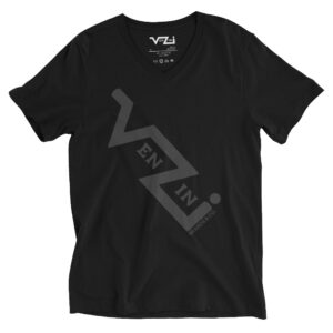 VENZINI BLACK Men’s Short Sleeve V-Neck T-Shirt