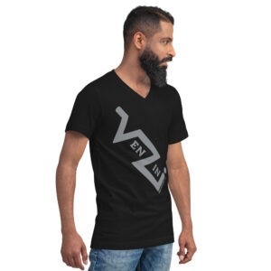 VENZINI GREY Men’s Short Sleeve V-Neck T-Shirt