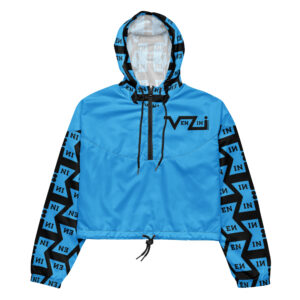 VENZINI BLACK - Deep Sky Blue Women’s cropped windbreaker