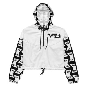 VENZINI BLACK - White Women’s cropped windbreaker