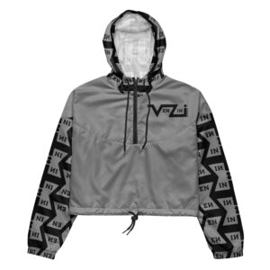 VENZINI BLACK - Light Grey Women’s cropped windbreaker