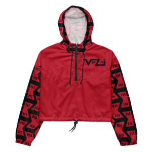VENZINI BLACK - Red Women’s cropped windbreaker