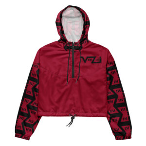 VENZINI BLACK - Carmine Red Women’s cropped windbreaker
