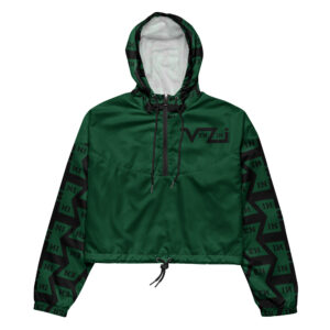 VENZINI BLACK - Forest Green Women’s cropped windbreaker