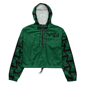 VENZINI BLACK - Jewel Green Women’s cropped windbreaker