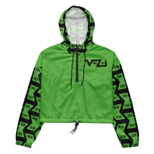 VENZINI BLACK - Kelly Green Women’s cropped windbreaker