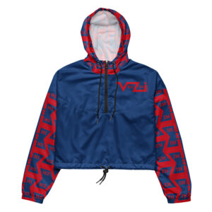 VENZINI RED - Navy Blue Women’s cropped windbreaker