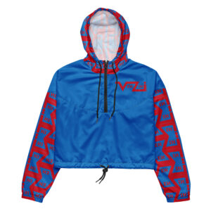 VENZINI RED - Royal Blue Women’s cropped windbreaker