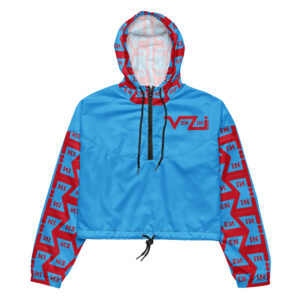 VENZINI RED - Deep Sky Blue Women’s cropped windbreaker