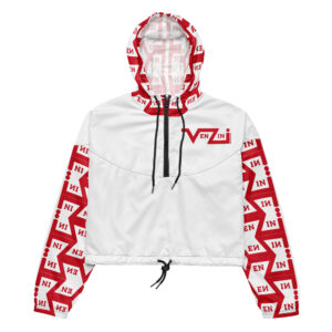 VENZINI RED - White Women’s cropped windbreaker