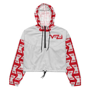 VENZINI RED - Whisper Grey Women’s cropped windbreaker