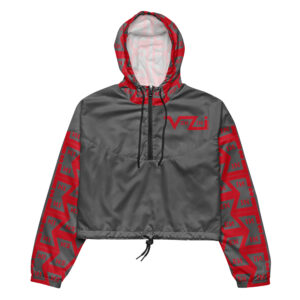 VENZINI RED - Grey Women’s cropped windbreaker