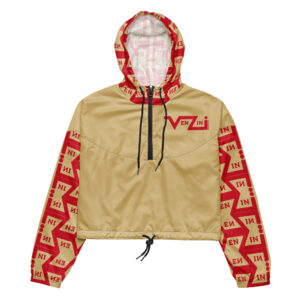 VENZINI RED - Khaki Women’s cropped windbreaker