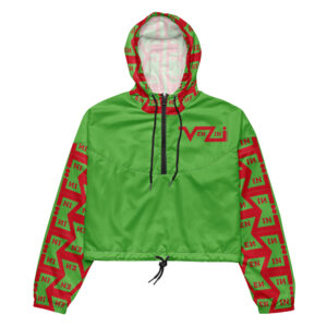 VENZINI RED - Kelly Green Women’s cropped windbreaker