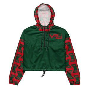 VENZINI RED - Forest Green Women’s cropped windbreaker