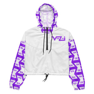 VENZINI PURPLE  - White Women’s Cropped Windbreaker