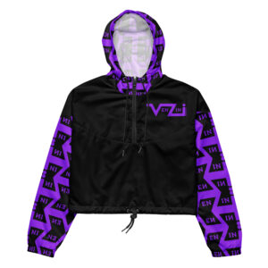 VENZINI PURPLE  - Black Women’s Cropped Windbreaker