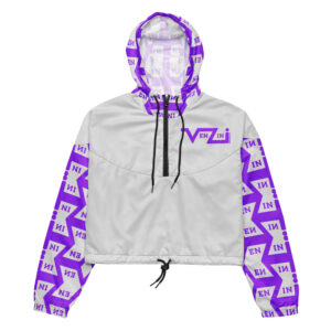 VENZINI PURPLE  - Whisper Grey Women’s Cropped Windbreaker