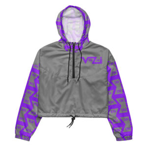 VENZINI PURPLE  - Light Grey Women’s Cropped Windbreaker