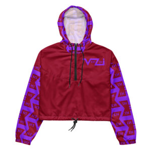 VENZINI PURPLE  - Carmine Red Women’s Cropped Windbreaker
