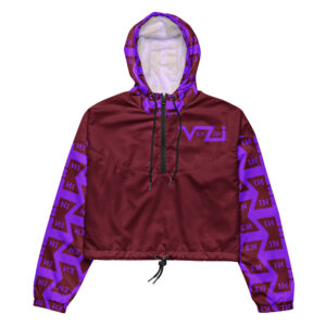 VENZINI PURPLE  - Burgundy Women’s Cropped Windbreaker