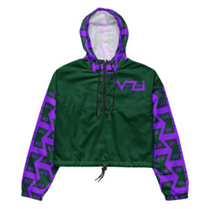VENZINI PURPLE  - Forest Green Women’s Cropped Windbreaker
