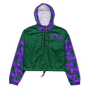 VENZINI PURPLE  - Jewel Green Women’s Cropped Windbreaker