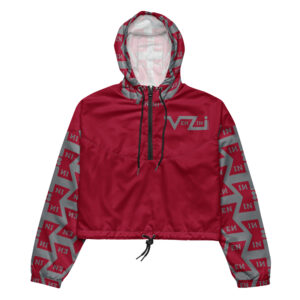 VENZINI GREY  - Carmine Red Women’s Cropped Windbreaker