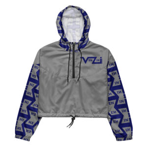 VENZINI BLUE - Light Grey Women’s cropped windbreaker