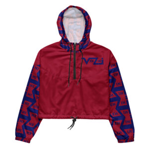 VENZINI BLUE - Carmine Red Women’s cropped windbreaker