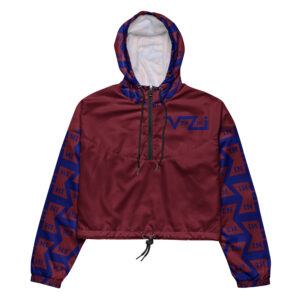 VENZINI BLUE - Burgundy Women’s cropped windbreaker