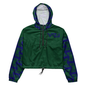 VENZINI BLUE - Forest Green Women’s cropped windbreaker