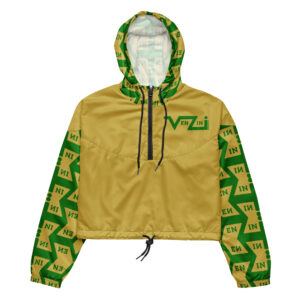VENZINI GREEN - Gold Women’s Cropped Windbreaker