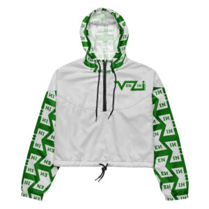 VENZINI GREEN - Whisper Grey Women’s Cropped Windbreaker