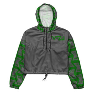 VENZINI GREEN - Grey Women’s Cropped Windbreaker