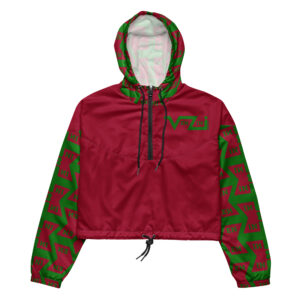 VENZINI GREEN - Carmine Red Women’s Cropped Windbreaker