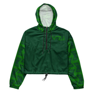 VENZINI GREEN - Forest Green Women’s Cropped Windbreaker