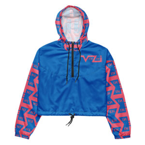 VENZINI PINK  - Royal Blue Women’s Cropped Windbreaker