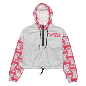 VENZINI PINK  - Whisper Grey Women’s Cropped Windbreaker