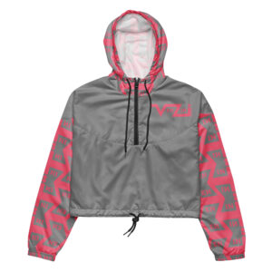 VENZINI PINK  - Light Grey Women’s Cropped Windbreaker
